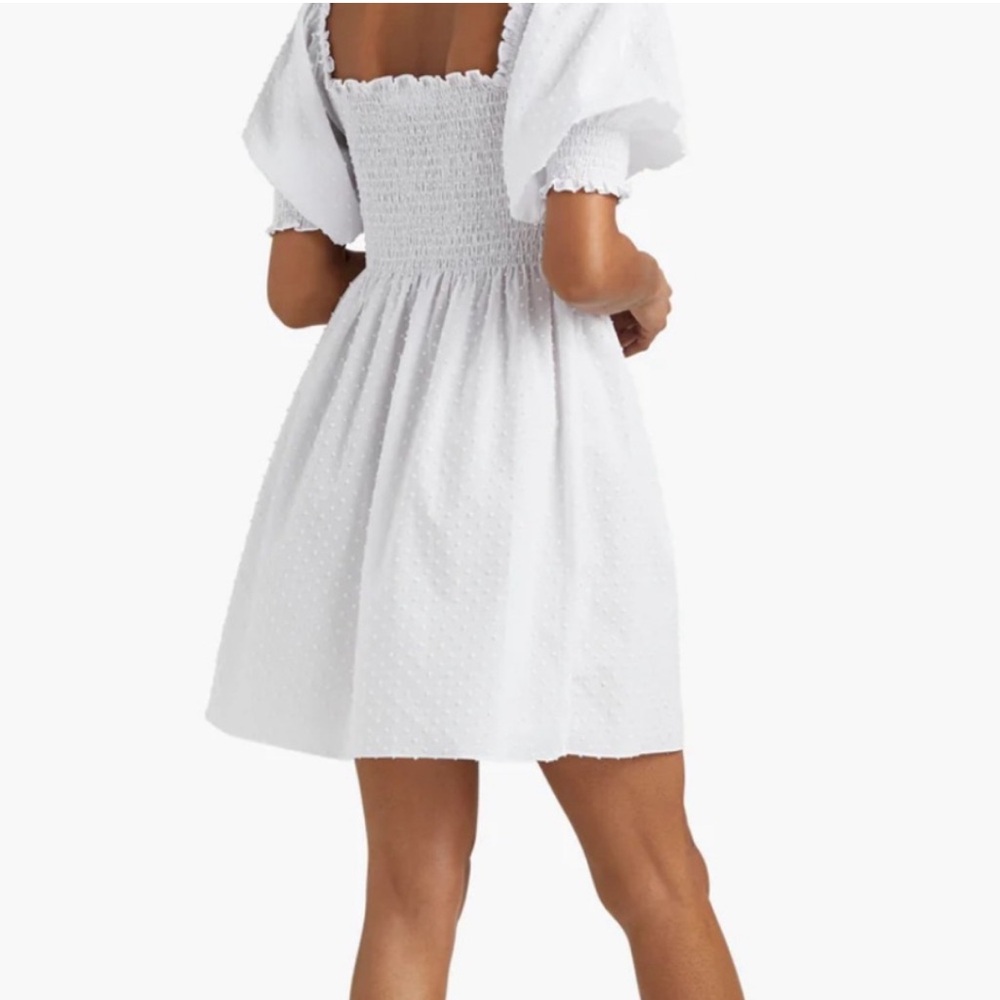 NWT Hill House Home - Athena Nap Dress - Swiss Dot White - Puff Sleeve Mini - XS - Picture 3 of 6